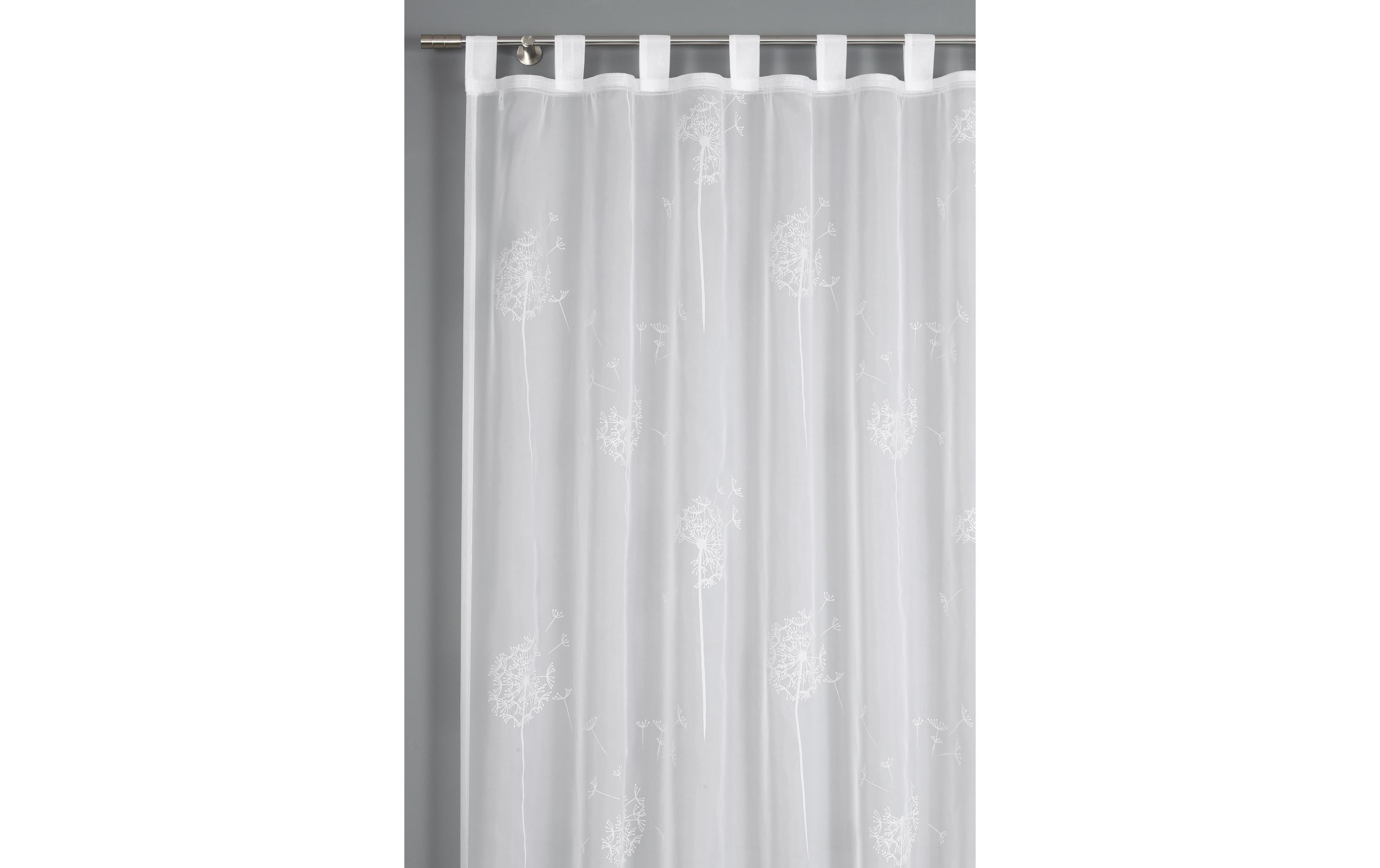 Gardinia Tagvorhang mit Schlaufe Voile-Flock 140 cm x 245 cm, Weiss