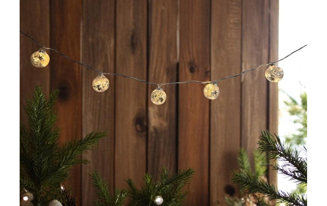 Dameco LED Lichterkette Silber Stern, 180 cm