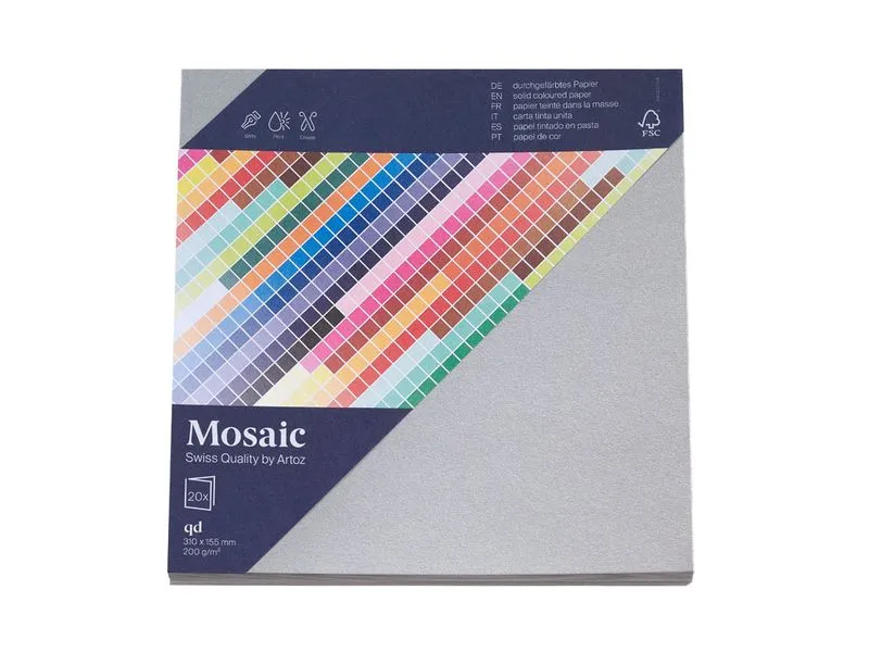 Artoz Blankokarte Mosaic 31 x 15.5 cm, 20 Stück, Silber Artoz Blankokarte Mosaic 31 x 15.5 cm, 20 Stück, Silber