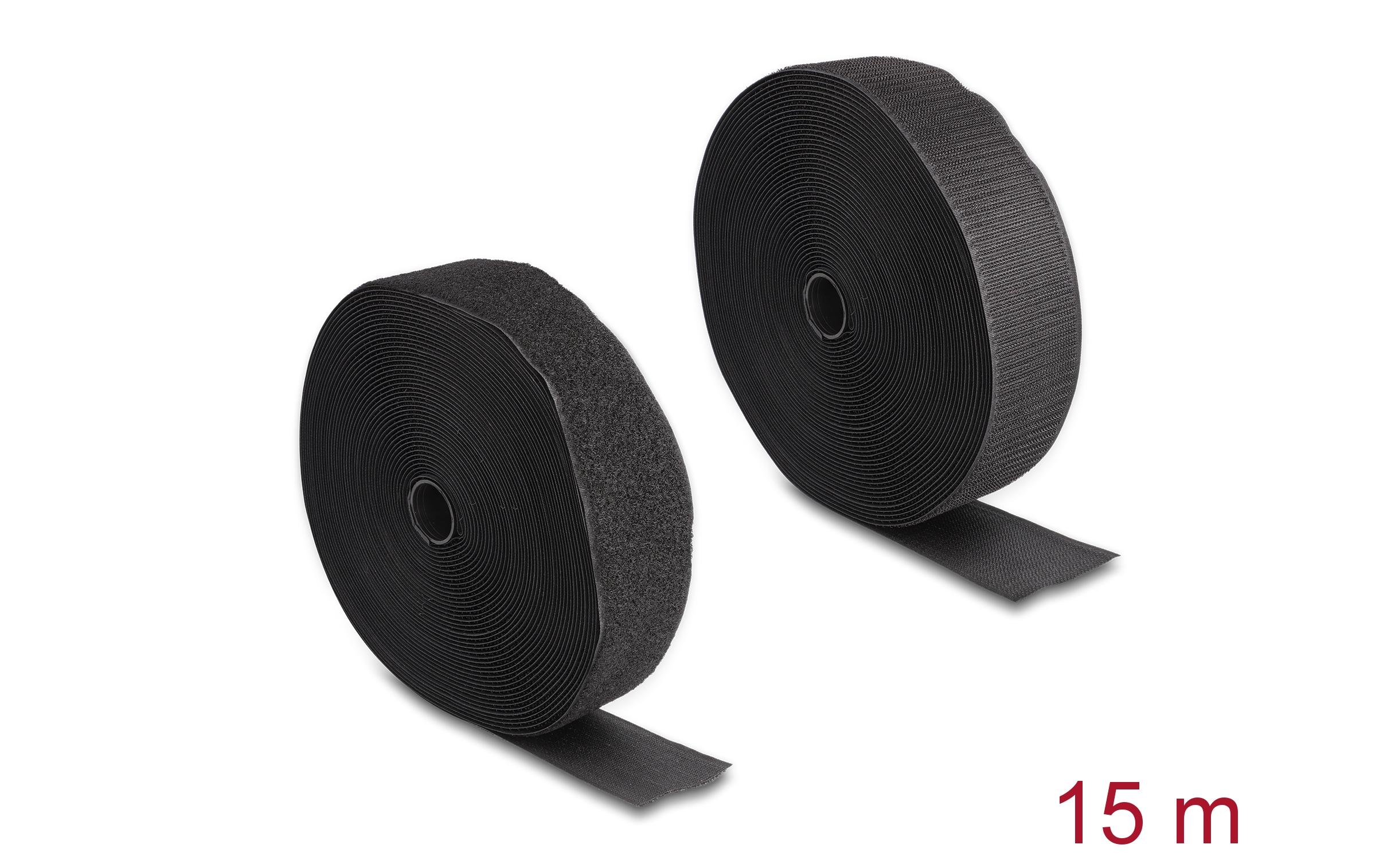 Delock Klettband 15m x 50mm Strapazierfähig Schwarz Delock Klettband 15m x 50mm Strapazierfähig Schwarz