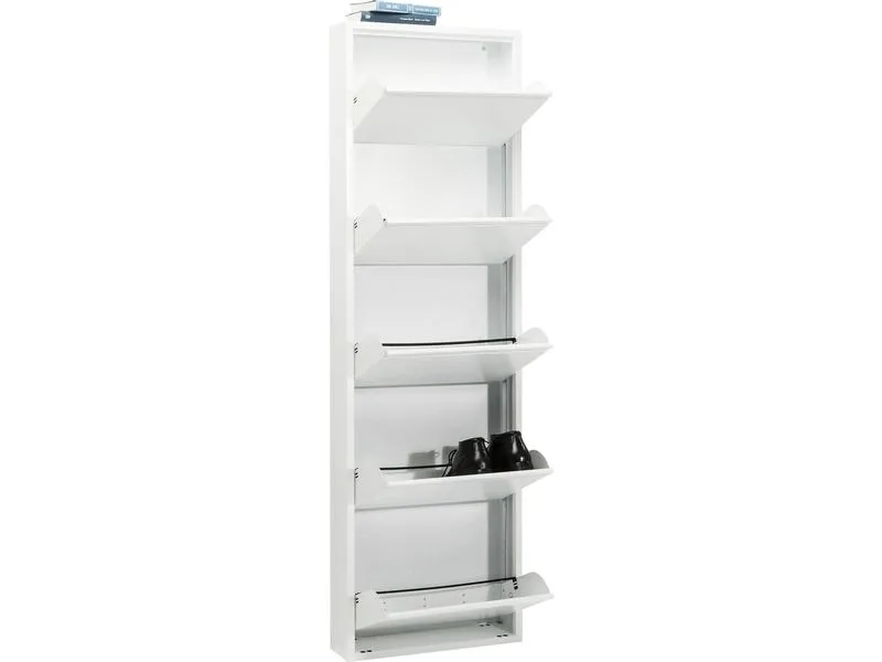 Kare Schuhschrank Caruso 5-er, 50 x 170 cm, Weiss