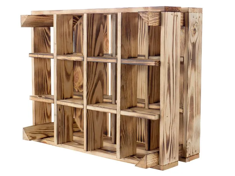 Holz Zollhaus Flaschenregal Vintage für 12 Flaschen, Kiefer geflammt Holz Zollhaus Flaschenregal Vintage für 12 Flaschen, Kiefer geflammt
