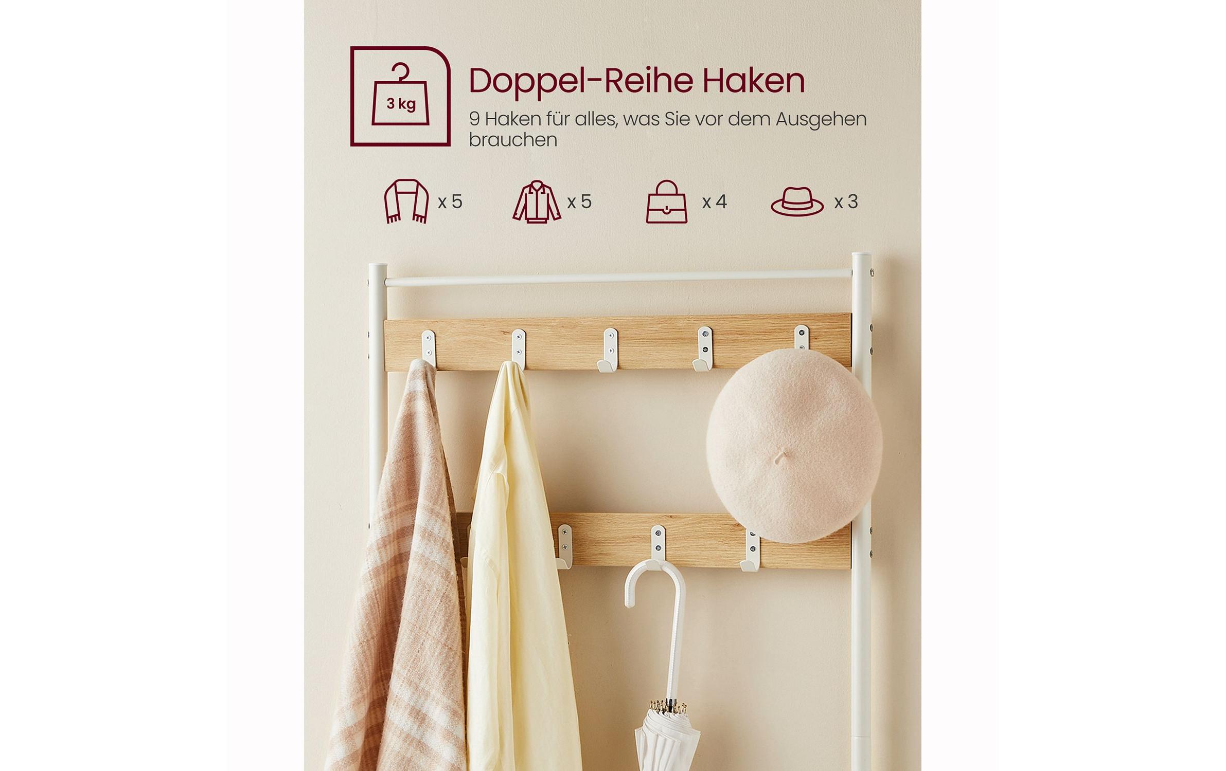 VASAGLE Garderobe 32.5 cm x 175 cm, Weiss