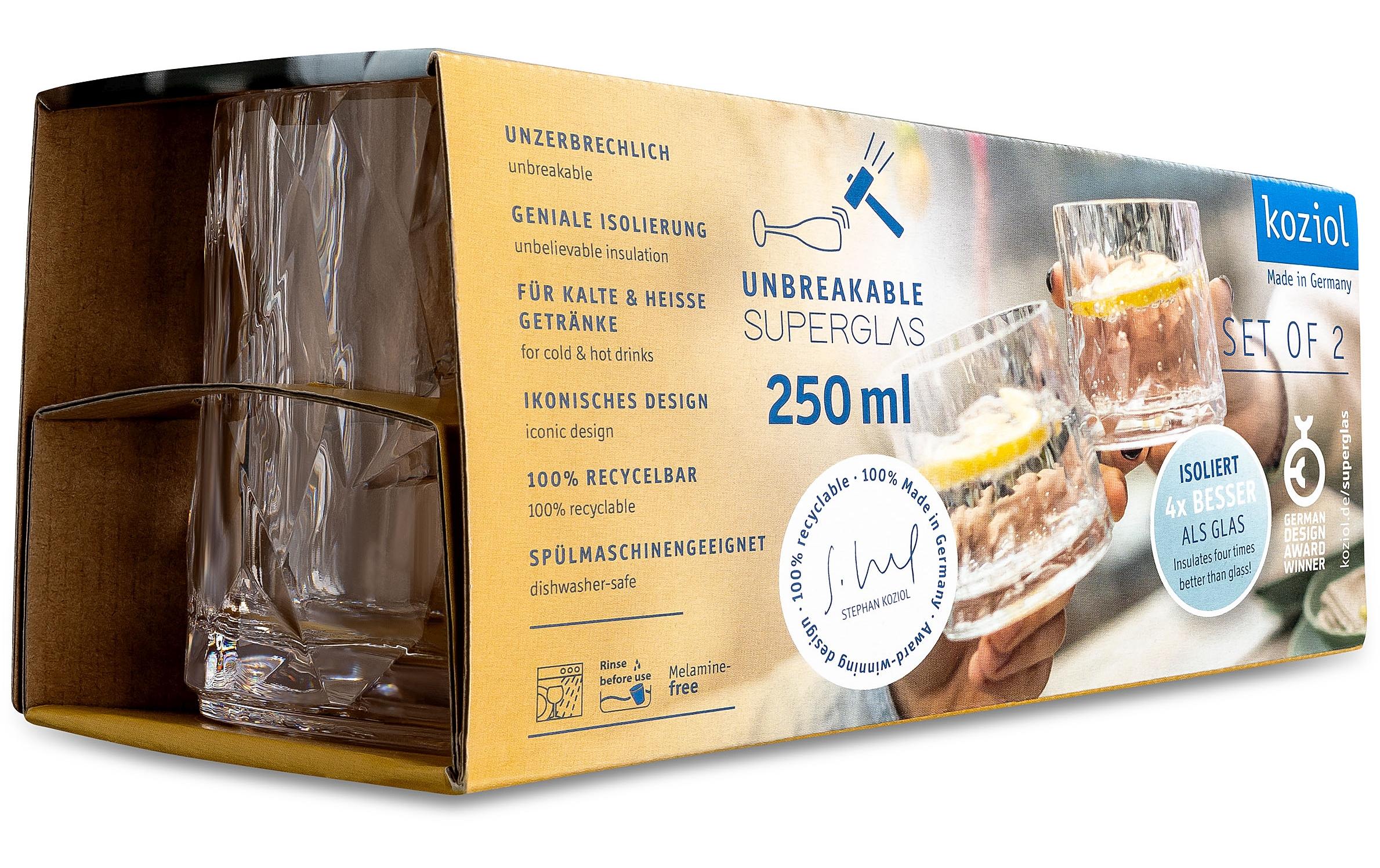 Koziol Cocktailbecher Superglas Club No. 2, 250 ml, 2 Stück,