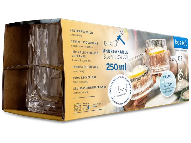 Koziol Cocktailbecher Superglas Club No. 2, 250 ml, 2 Stück,