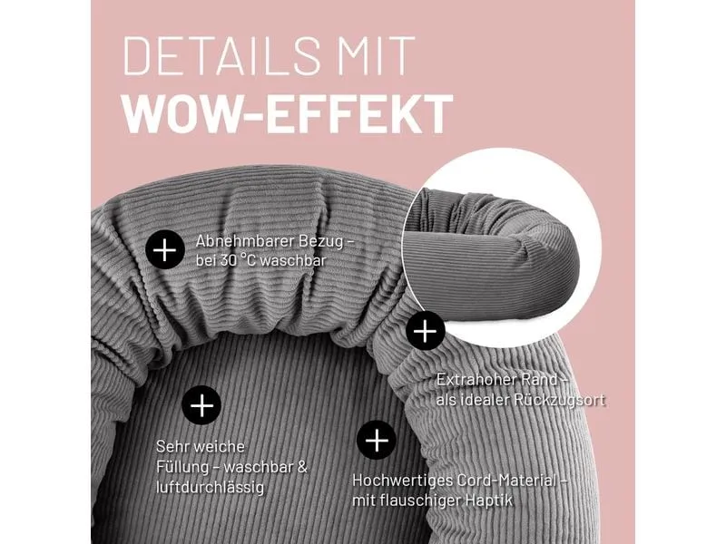 Lumaland Katzenbett Cord Grau