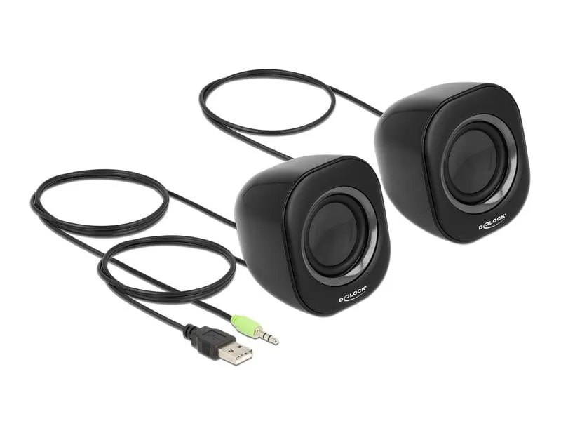 Delock PC-Lautsprecher Mini Stereo 3.5 mm Klinke, USB-Strom Delock PC-Lautsprecher Mini Stereo 3.5 mm Klinke, USB-Strom
