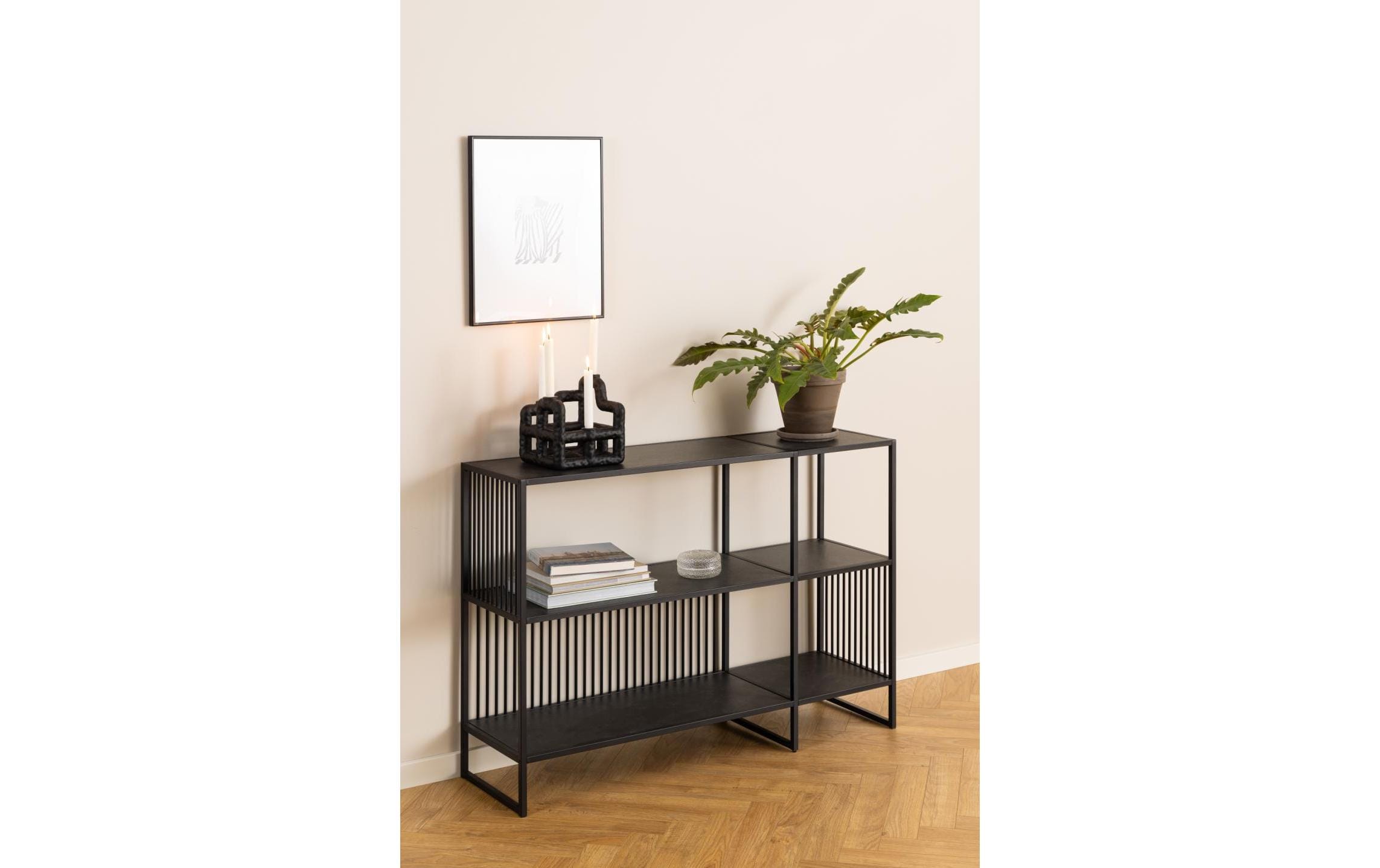 AC Design Regal Strington 120 x 35 x 83 cm, Schwarz