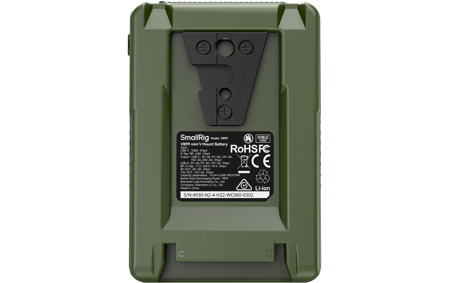 Smallrig VB99 Mini V-Mount-Batterie Grün