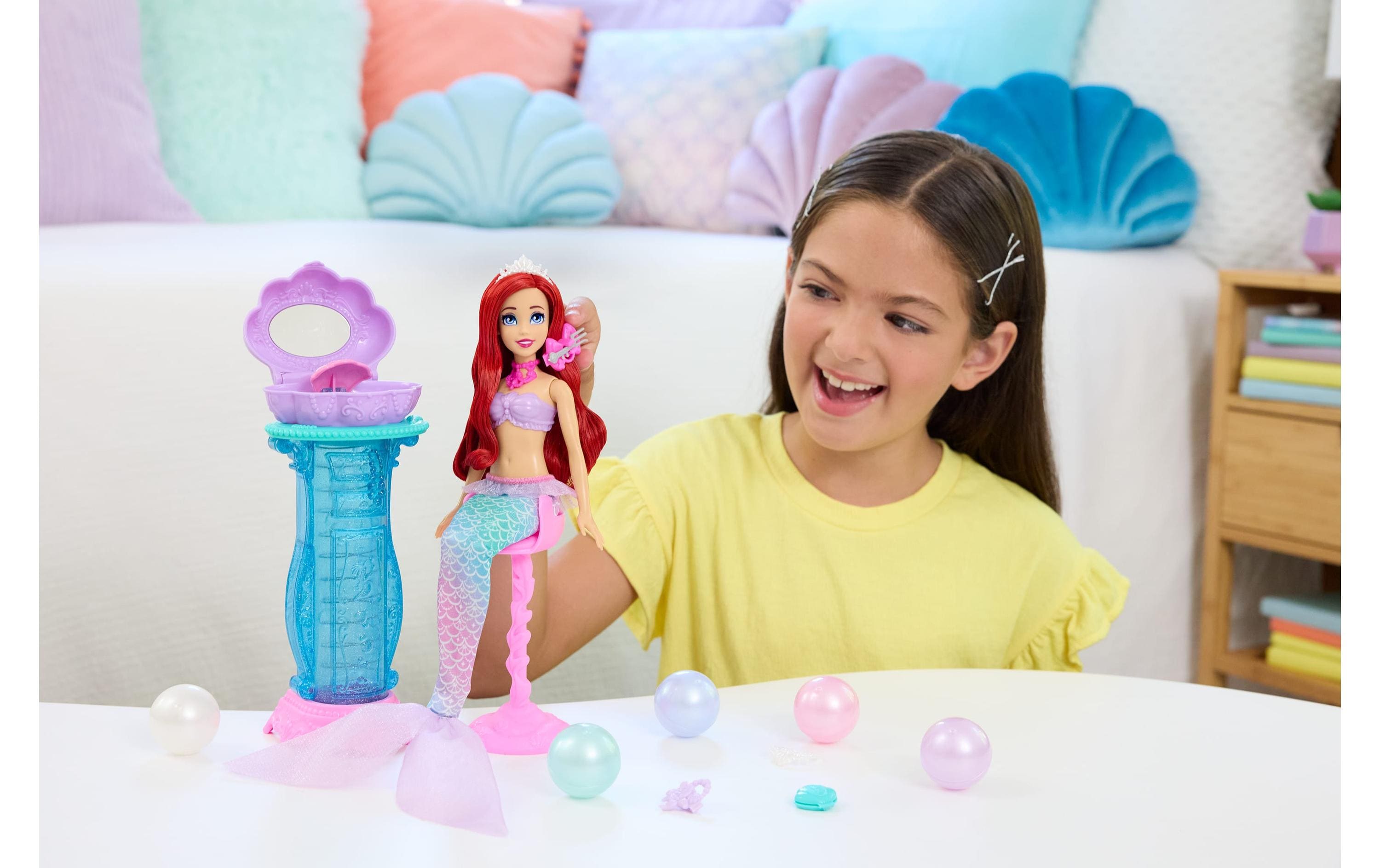 Disney Princess Spielset Schminkmuschel Meerjungfrau-Arielle-Modepuppe