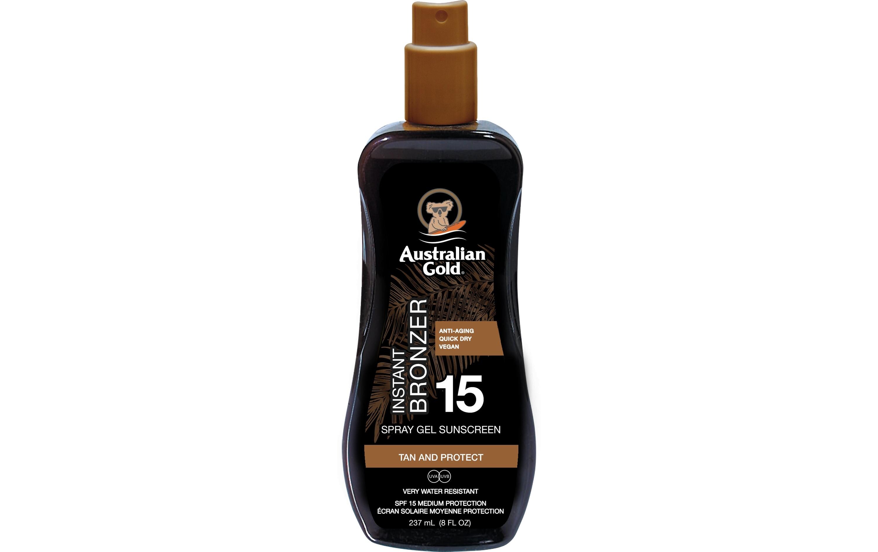 Australian Gold Sonnenspray Gel mit Bronzer SPF 15 237 ml Australian Gold Sonnenspray Gel mit Bronzer SPF 15 237 ml