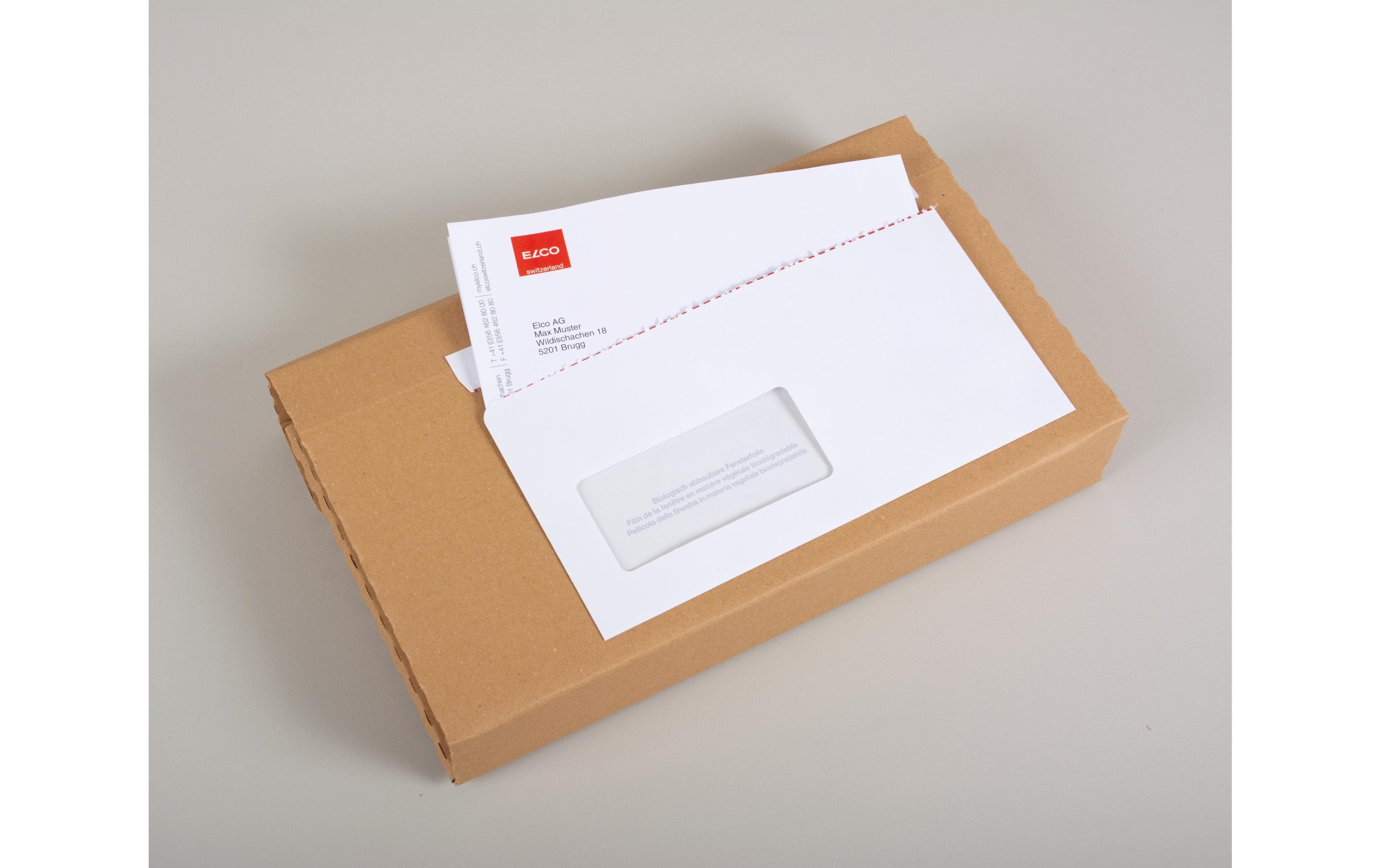 ELCO Dokumententasche aus Papier C5/6 Fenster links, 250 Stück ELCO Dokumententasche aus Papier C5/6 Fenster links, 250 Stück