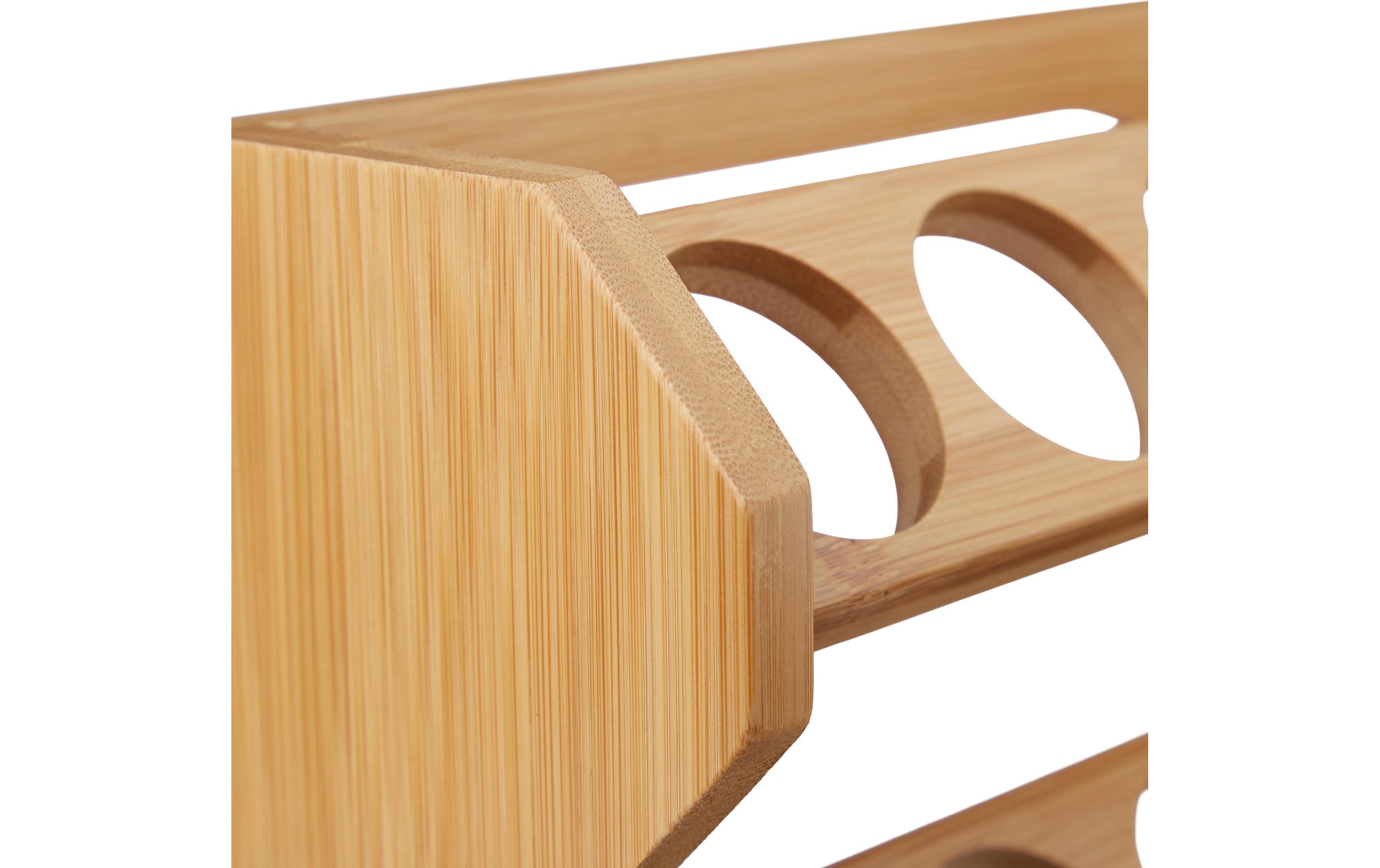 relaxdays Gewürzregal 8 Gläser Hellbraun/Schwarz/Transparent