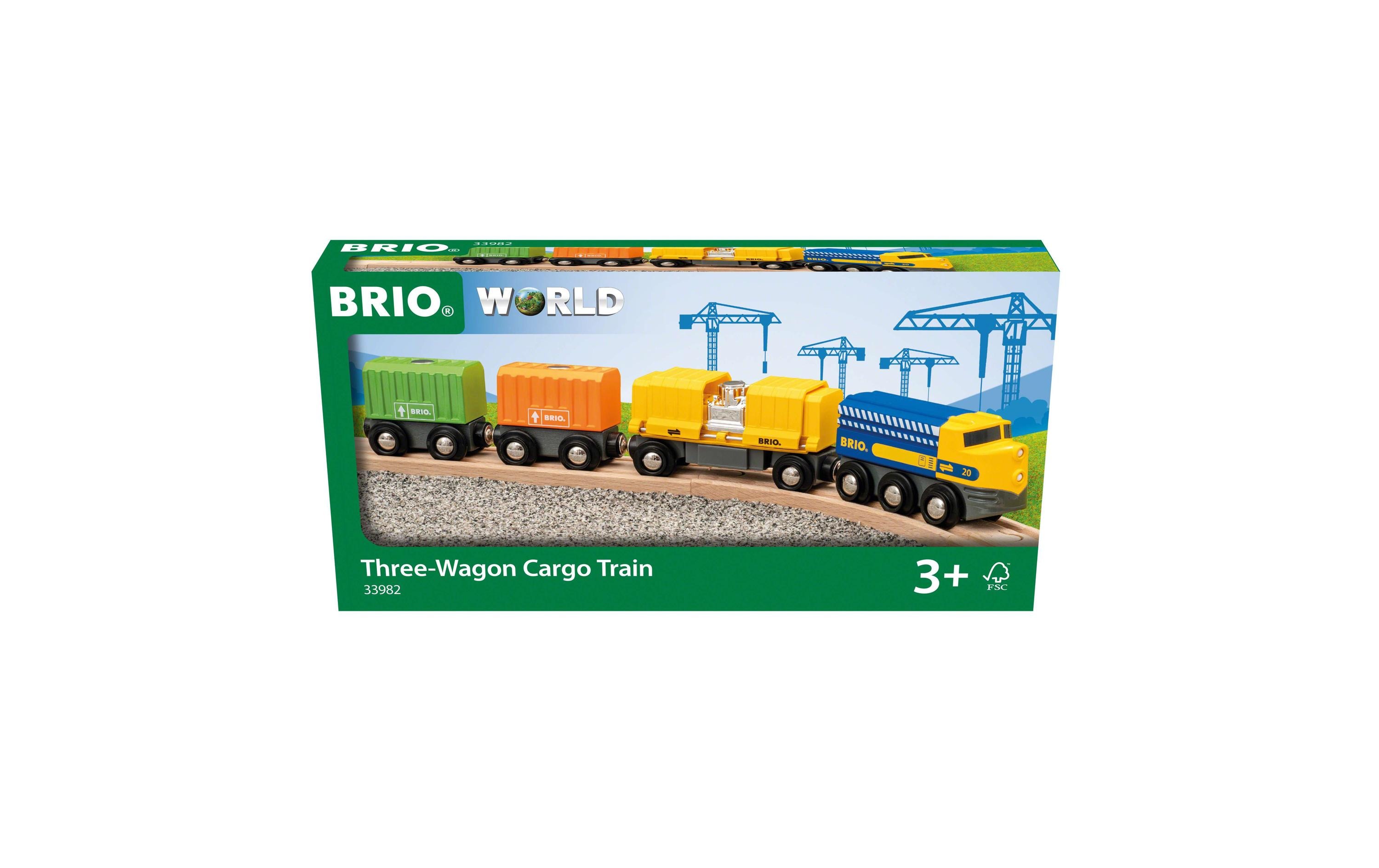 BRIO Eisenbahn Güterzug mit drei Waggons
