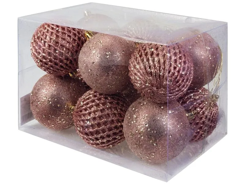 COCON Weihnachtskugel 12 Stück, Rosa