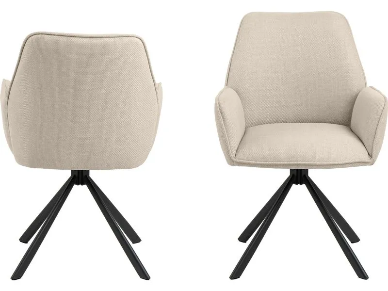 AC Design Stuhl Glenda, 2 Stück, Beige