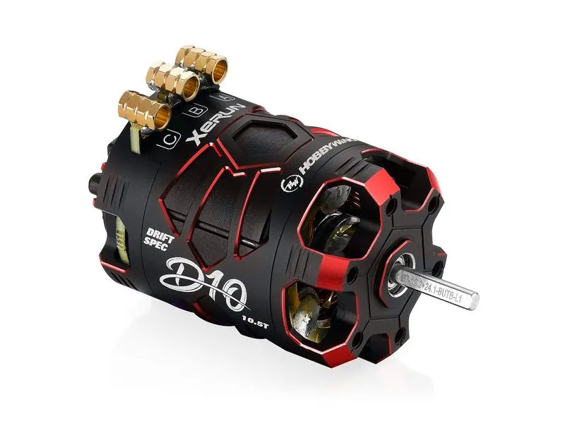 Hobbywing Brushless Sensored Motor Xerun D10 Drift 10.5T, Rot Hobbywing Brushless Sensored Motor Xerun D10 Drift 10.5T, Rot