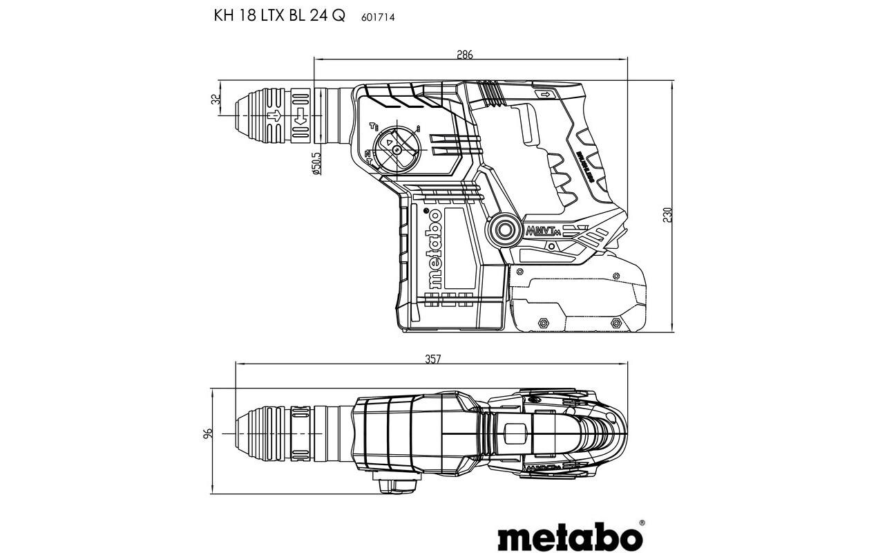 Metabo Bohr-Meisselhammer KH 18 LTX BL 24 Q, Kit