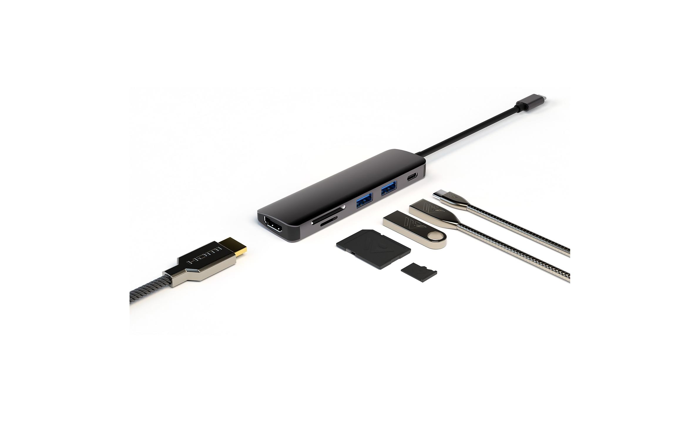 4smarts Dockingstation 6in1 Hub USB-C – HDMI/USB-A/SD/PD