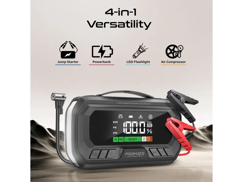 Promate PatrolPack-Ultra 4-in-1 mit Kompressor