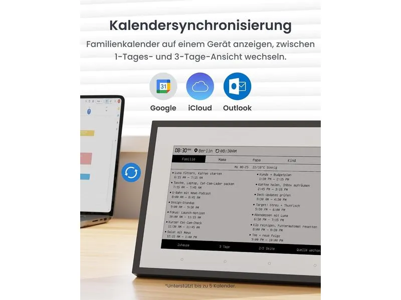 SwitchBot E-Ink-Home-Dashboard Digital Schwarz