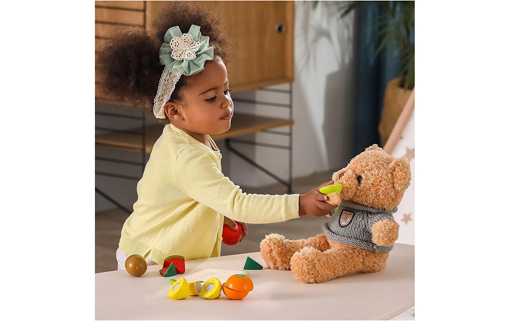 Viga Spiel-Lebensmittel Obstset zum Schneiden 17 Teile