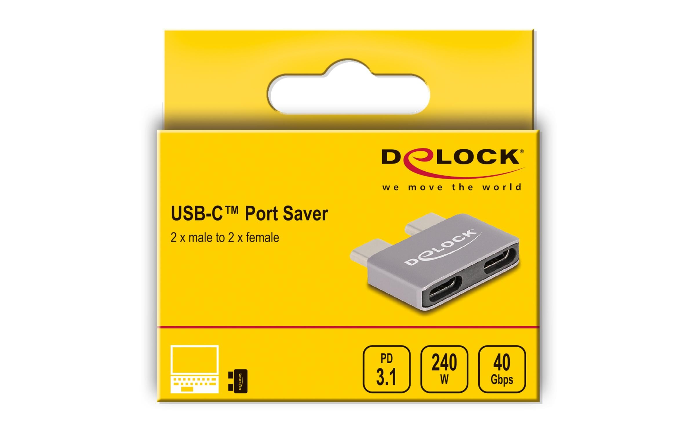 Delock USB-Adapter 40 Gbps USB-C Stecker - USB-C Buchse