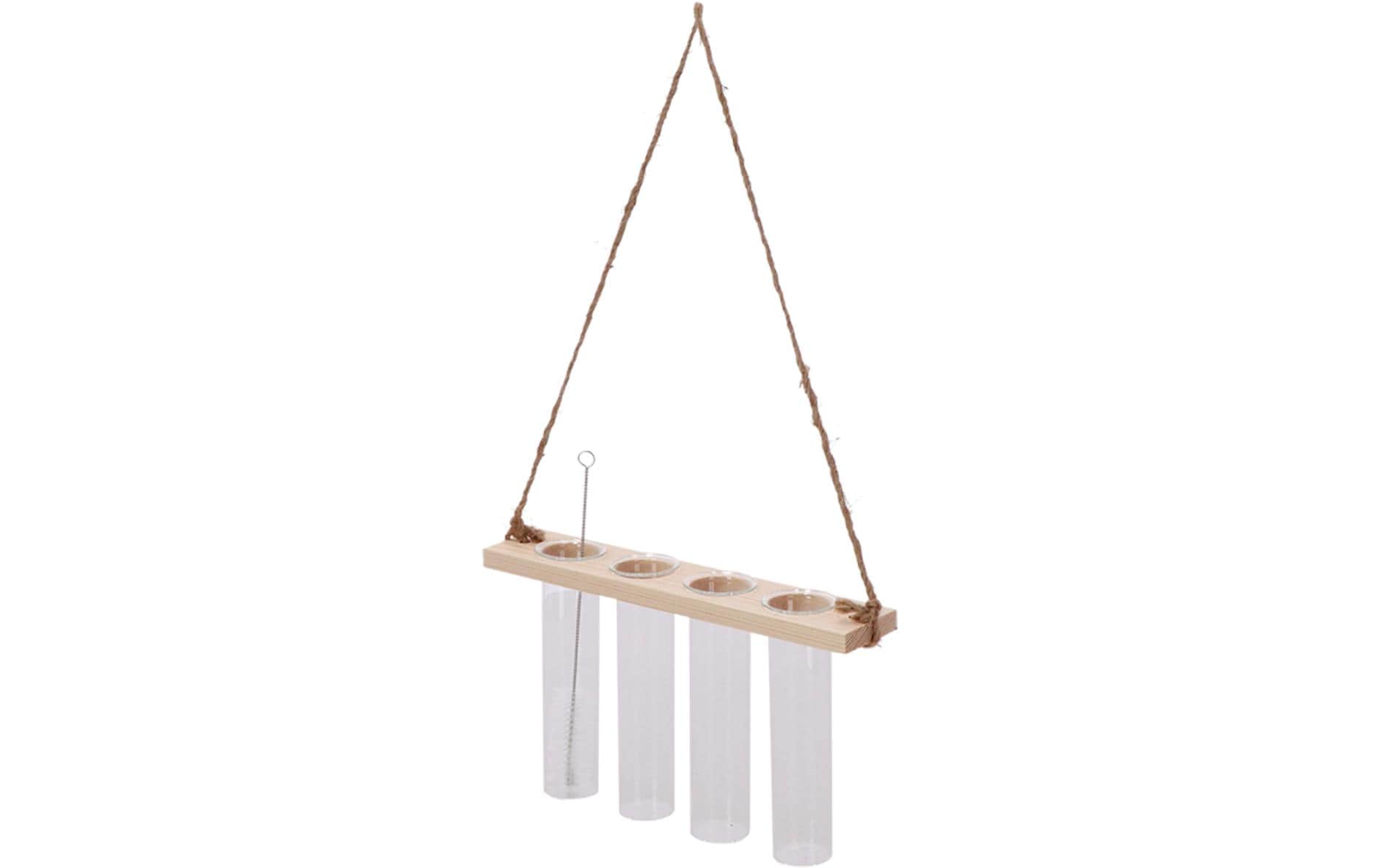 Esschert Design Reagenzglashänger S 13 cm, Nature/Transparent