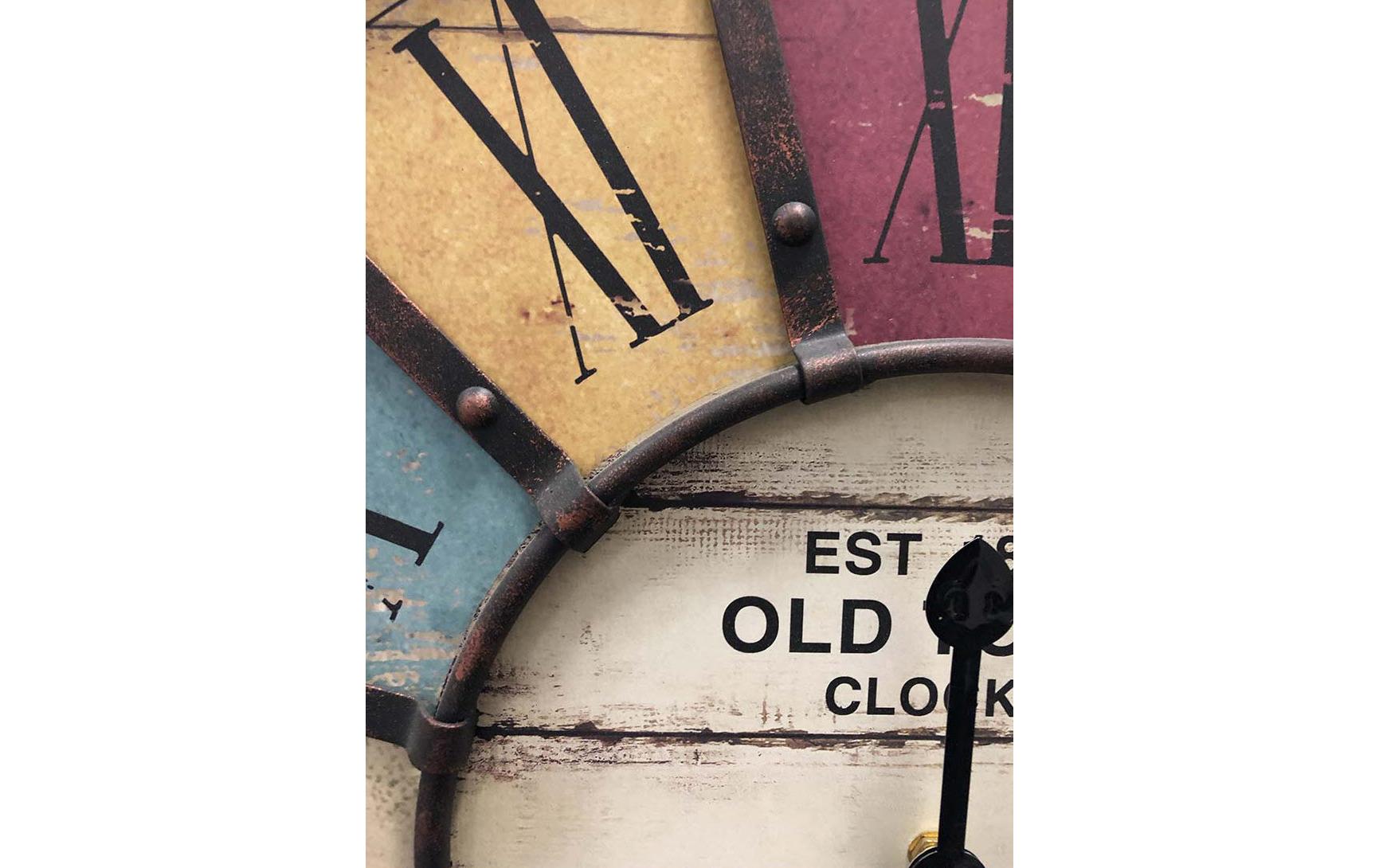 TFA Dostmann Wanduhr Vintage XXL Old Town Ø 60.5 cm, Mehrfarbig