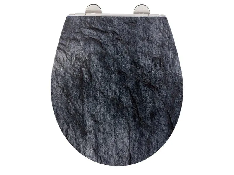 Wenko Toilettensitz Slate Rock Absenkautomatik, Grau Wenko Toilettensitz Slate Rock Absenkautomatik, Grau