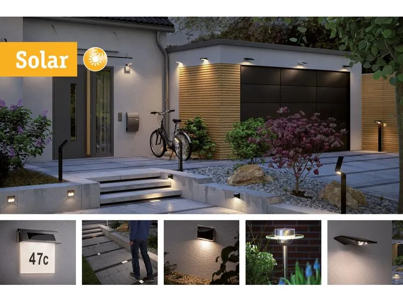 Paulmann Sockelleuchte LED Solarspiess Special Ufo, 3000K, Edelstahl
