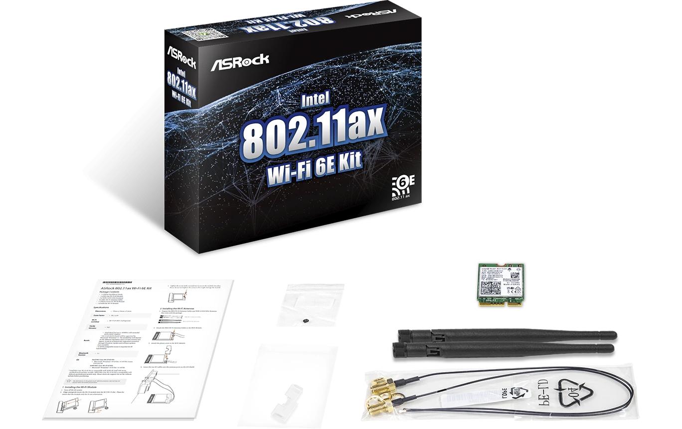 ASRock WLAN-AX PCIe Adapter Intel 802.11ax Wi-Fi 6E Kit ASRock WLAN-AX PCIe Adapter Intel 802.11ax Wi-Fi 6E Kit