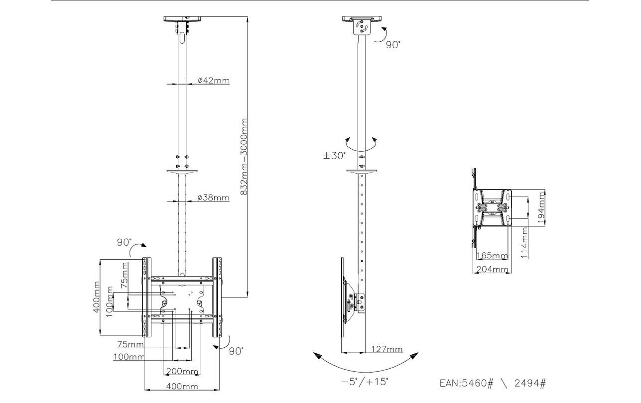 Multibrackets Deckenhalterung 5460