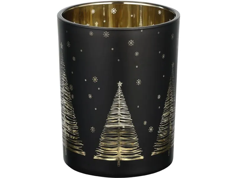EGLO Weihnachtswindlicht Lukut Ø 10 cm, Gold/Schwarz