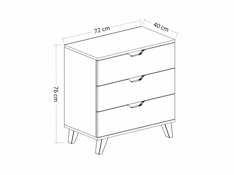Woody Fashion Kommode Valencia 72 cm x 76 cm