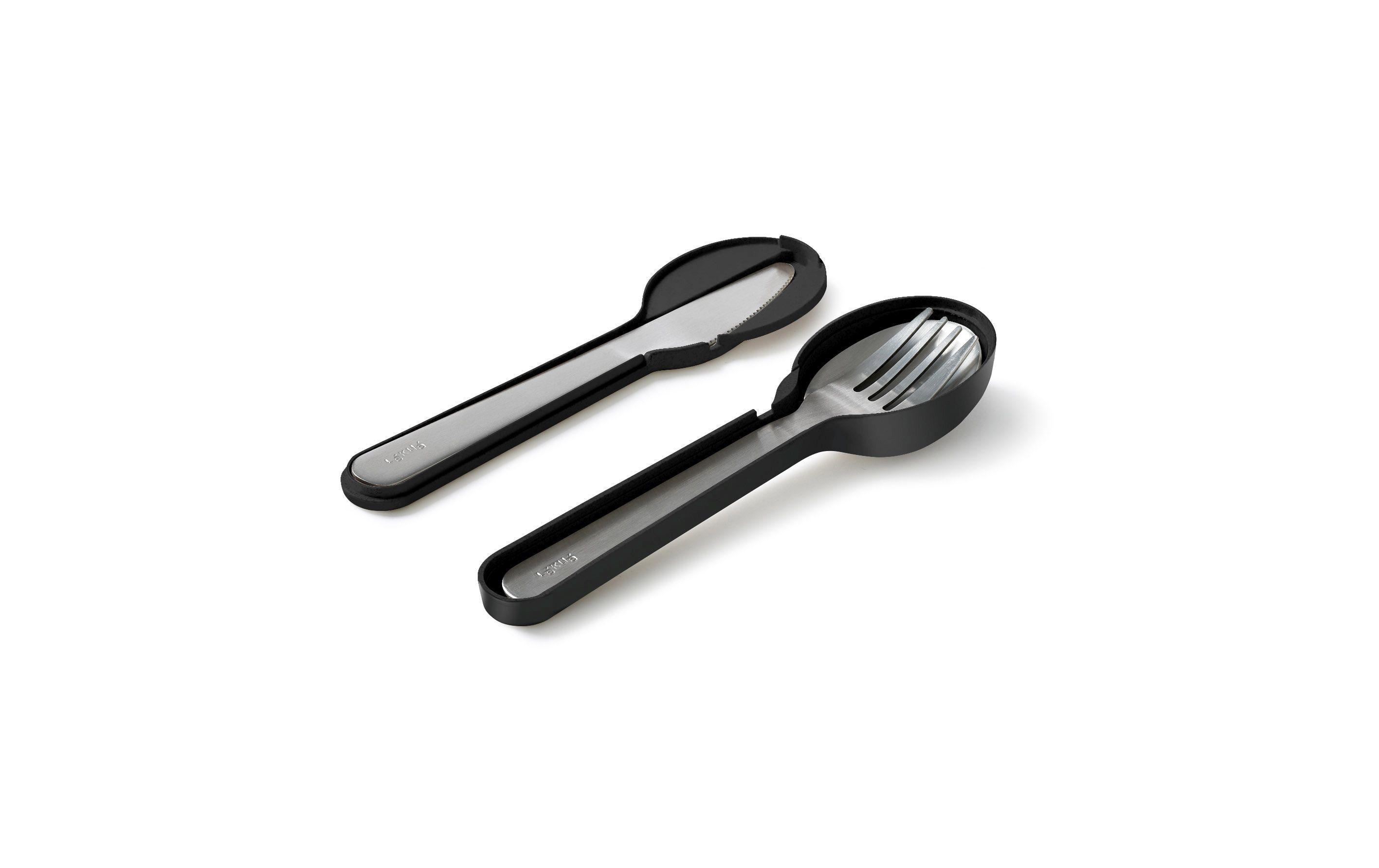 Lékué Besteck-Set to go 3-teilig, Schwarz