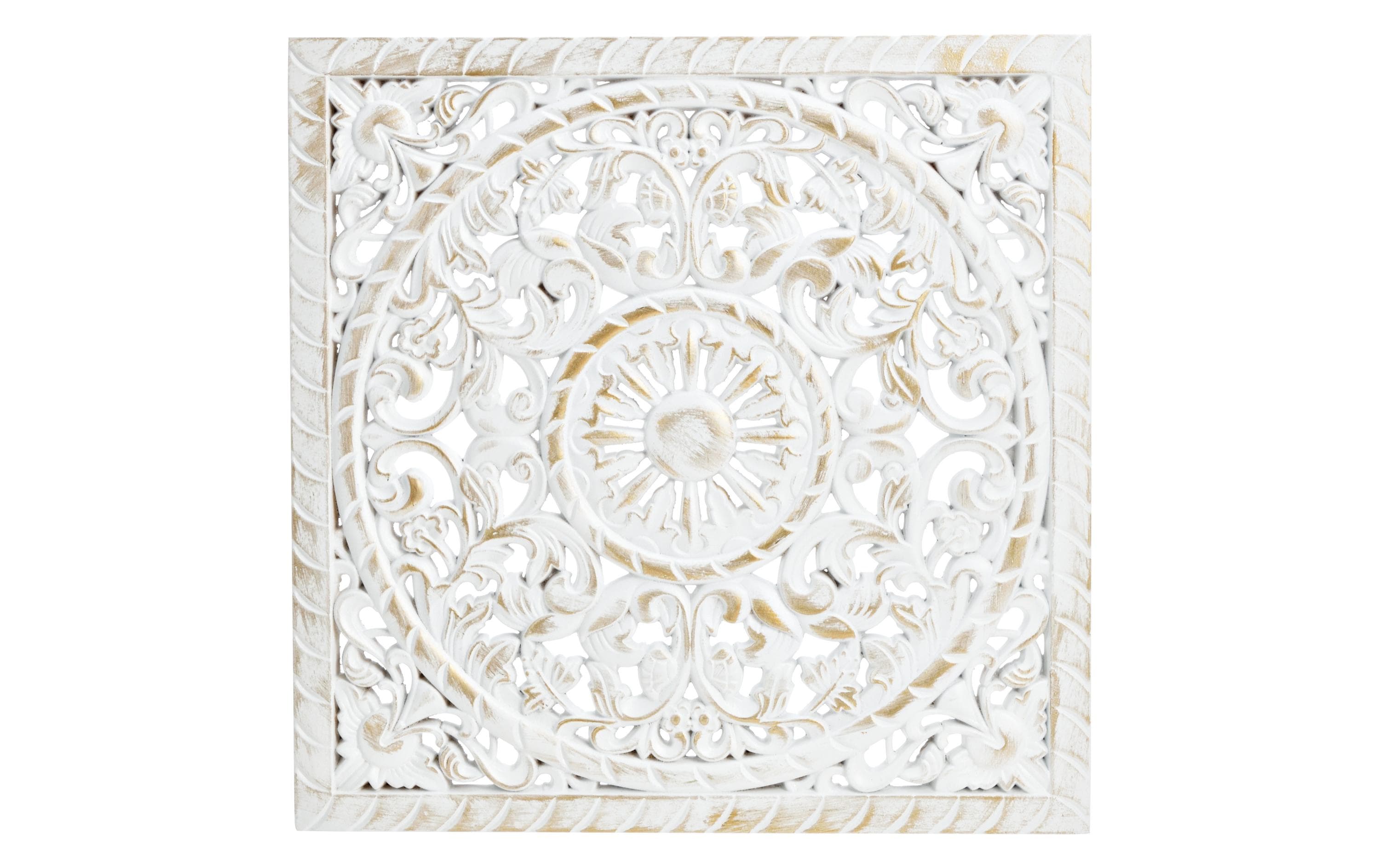 G. Wurm Wanddekoration Blumendekor 39 x 39 cm, Holz