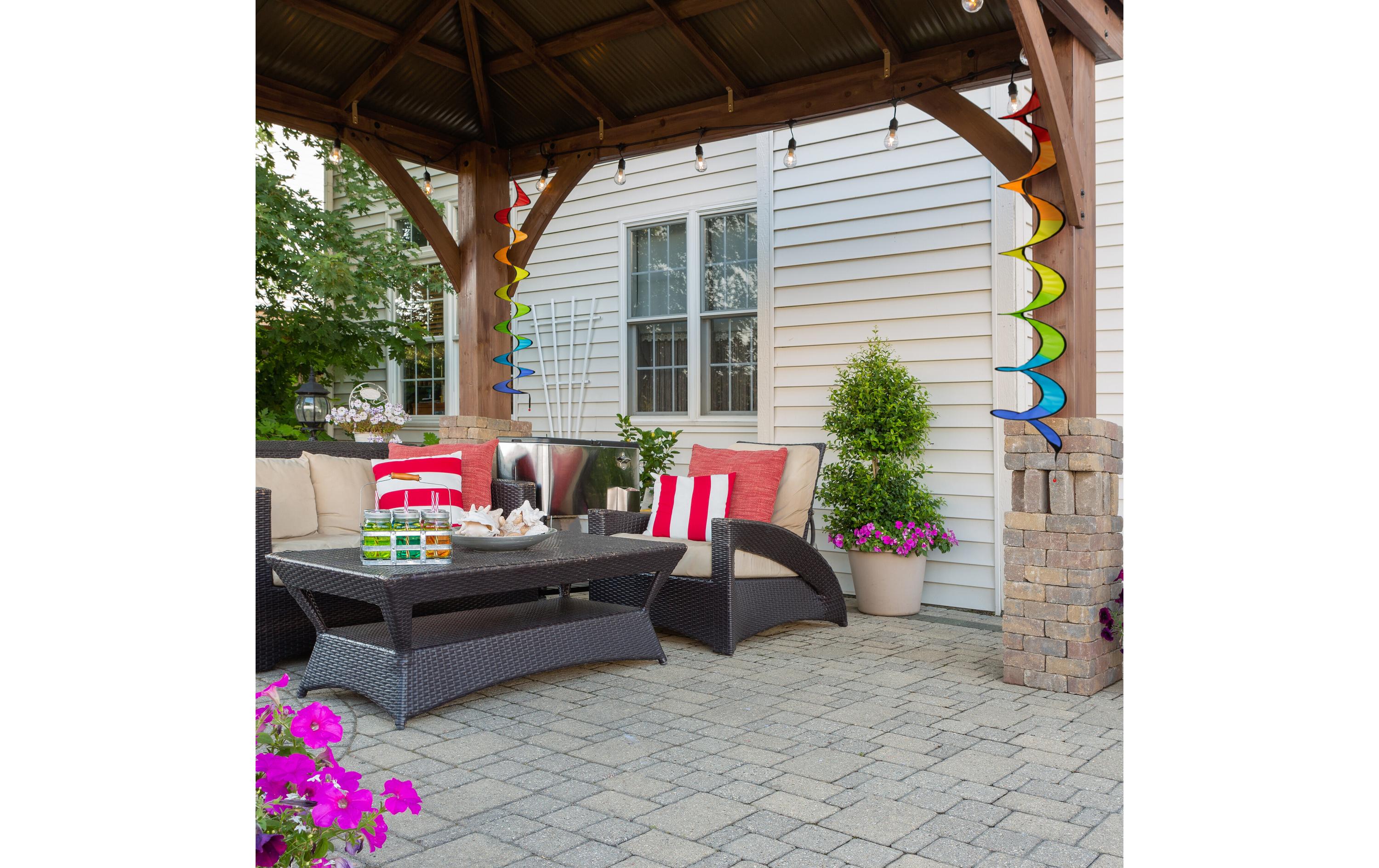 relaxdays Windrad Regenbogen 2er Set 130 cm