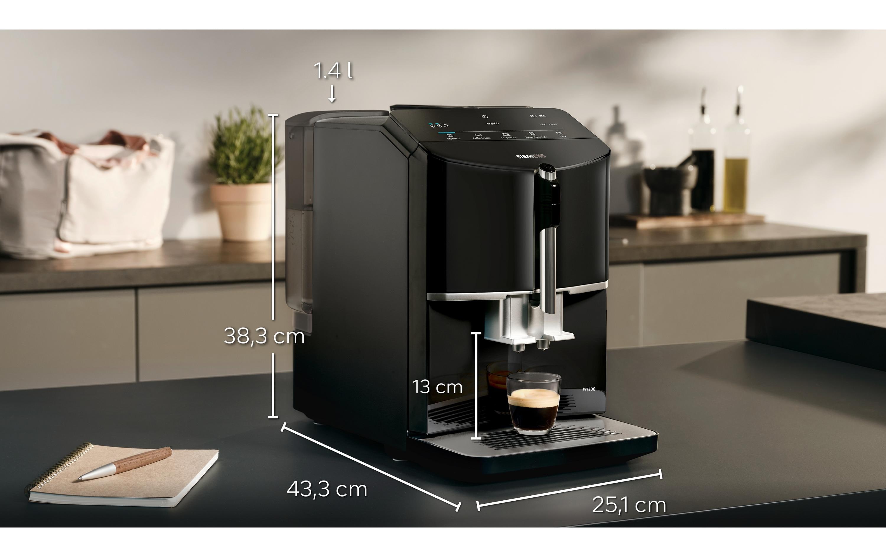 Siemens Kaffeevollautomat EQ300 Klavierlack schwarz TF301E19 Siemens Kaffeevollautomat EQ300 Klavierlack schwarz TF301E19