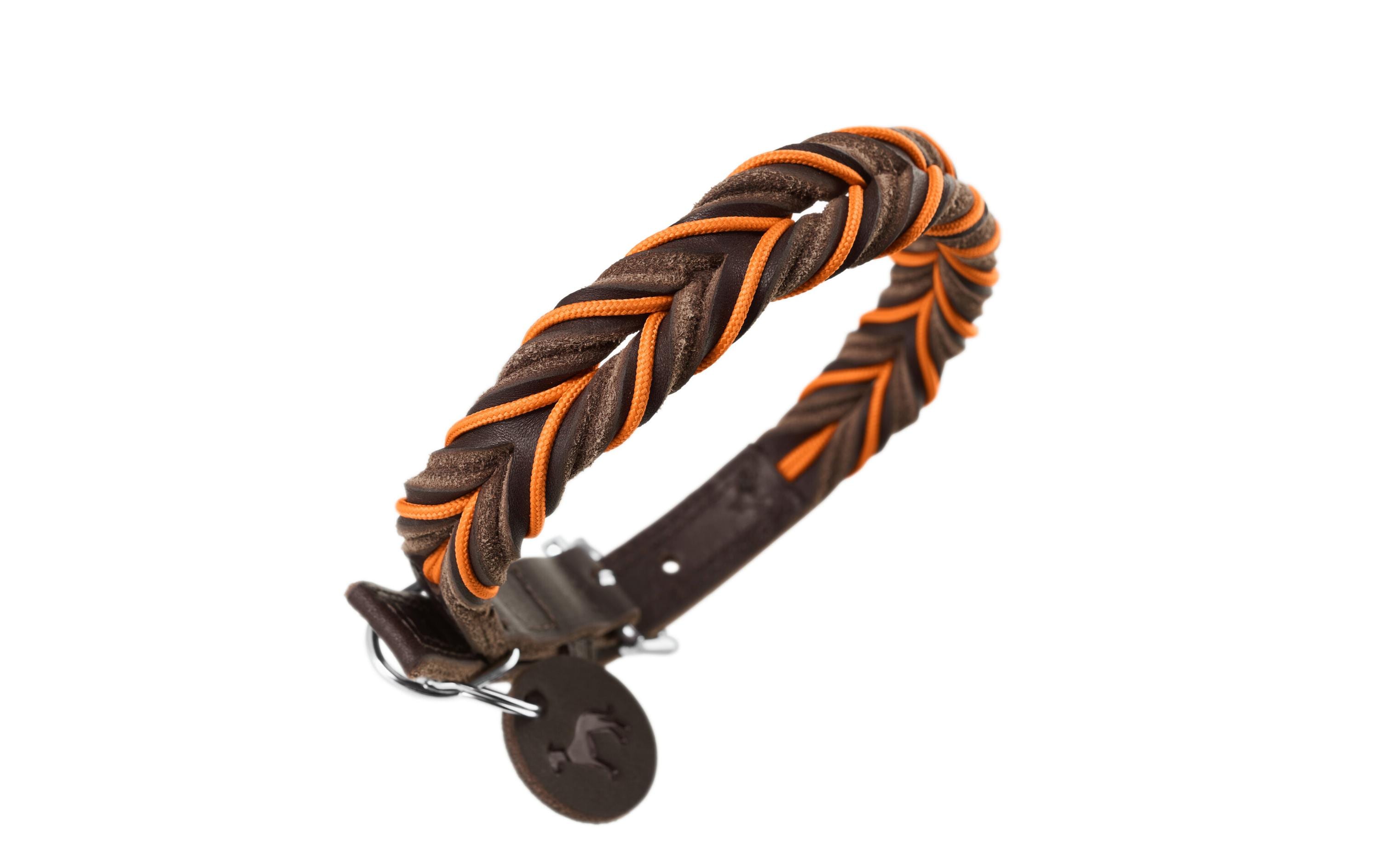 Hunter Halsband Solid Education Cord, M-L (60), Dunkelbraun/Orange
