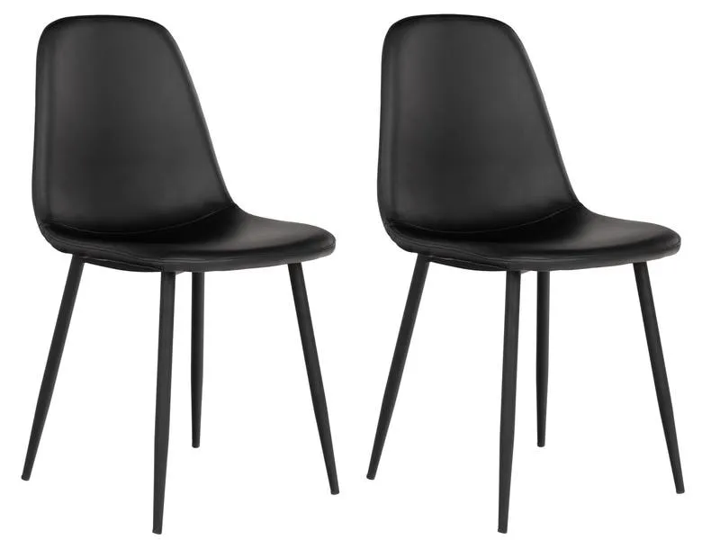 House Nordic Stuhl Stockholm 2 Stück, 80 x 55 cm, Schwarz