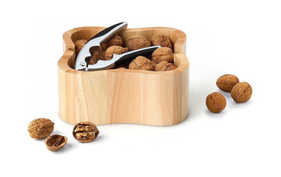 Continenta Nussknacker mit Schale Edelstahl, Hellbraun