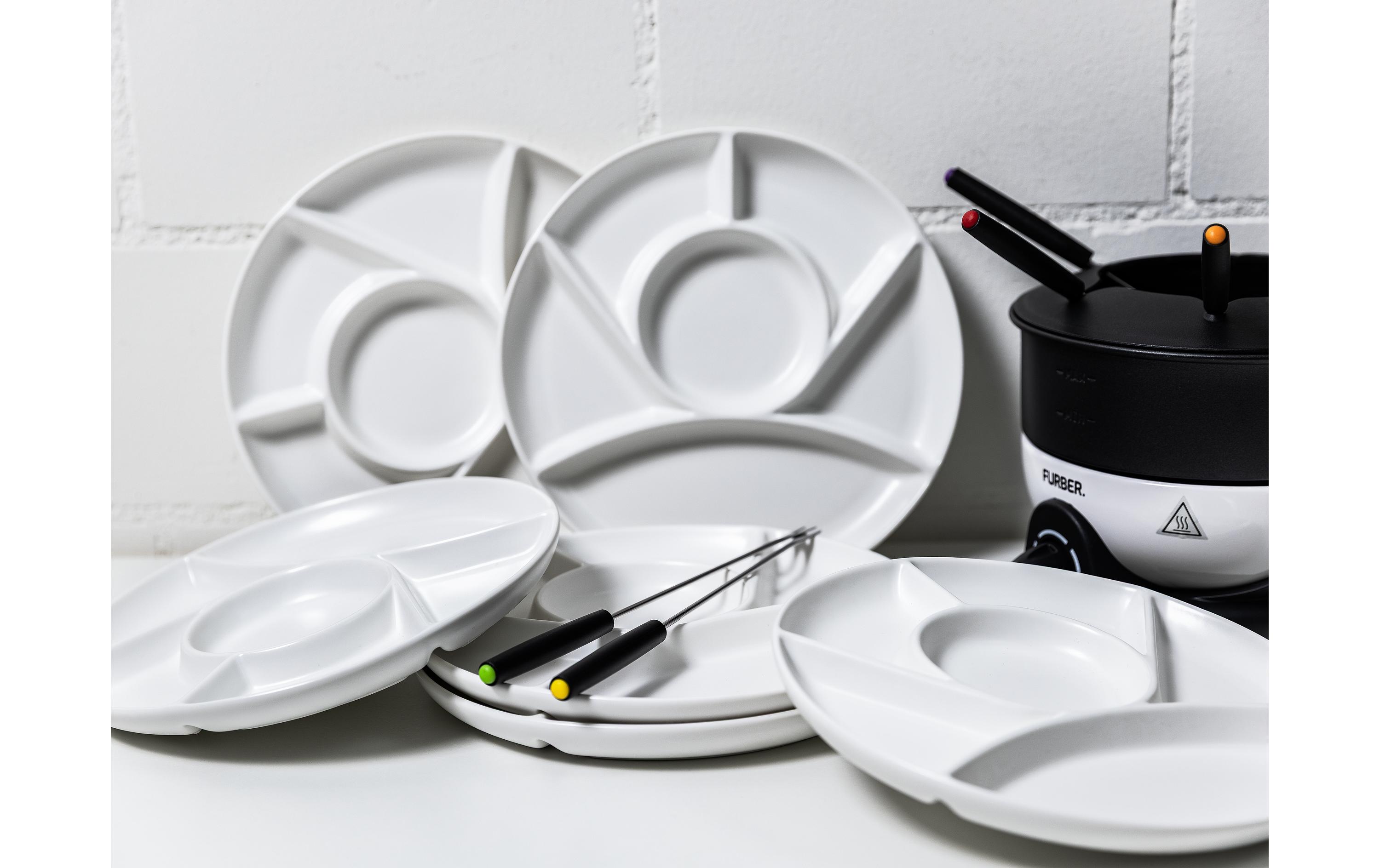 COCON Fondueteller 6 Stück Weiss matt