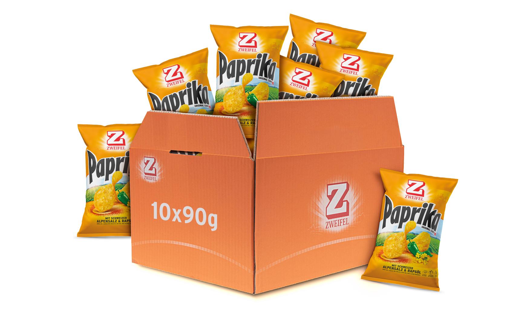 Zweifel Chips Original Paprika 10 x 90 g