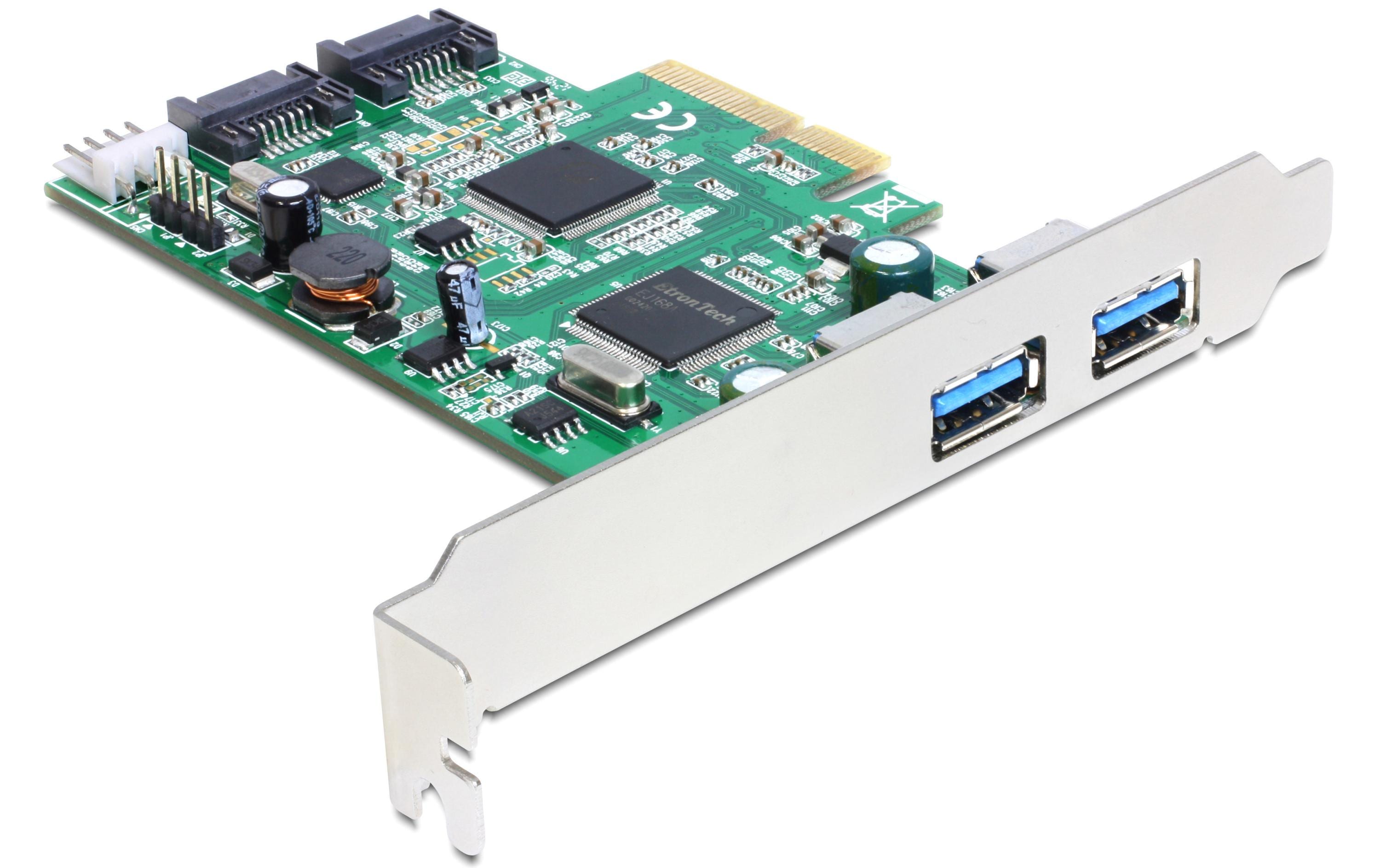 Delock Host Bus Adapter Controller PCI-Ex4- 2x SATA3, 2x USB3.0