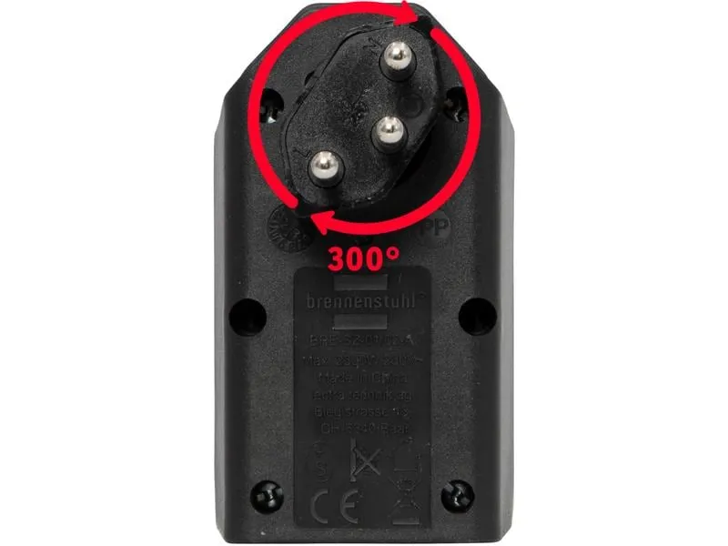 Brennenstuhl Abzweigstecker 2 x T13, 300° drehbar, Schwarz Brennenstuhl Abzweigstecker 2 x T13, 300° drehbar, Schwarz