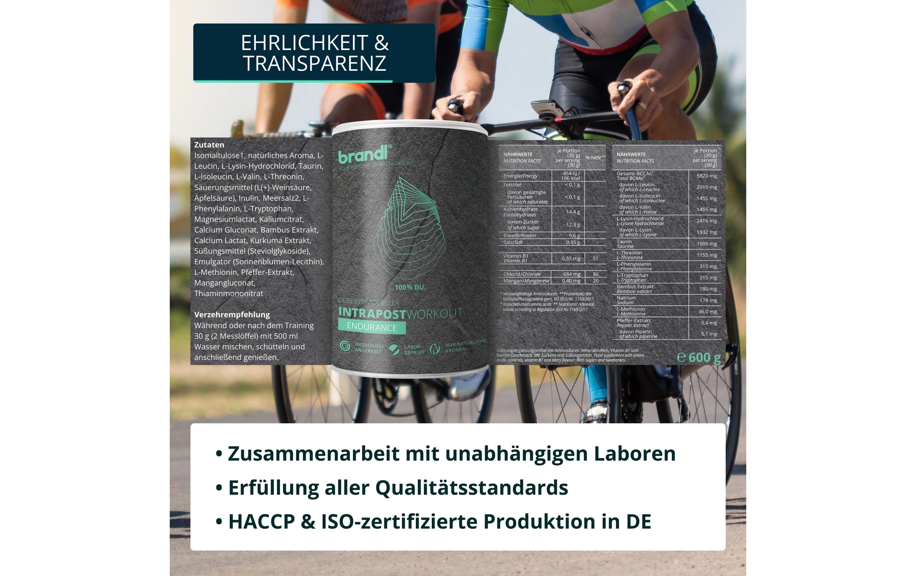 Brandl-Nutrition Ausdauer-Drink Isotonisches Getränk Zitrone, 600 g