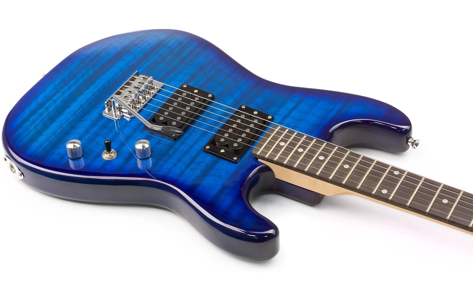MAX E-Gitarre GigKit Quilted Style Blau