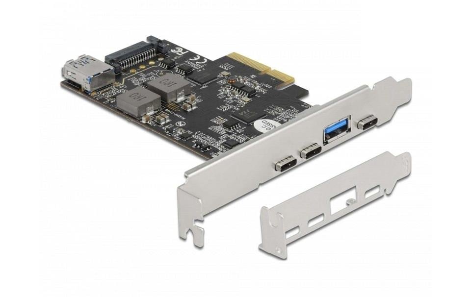 Delock PCI-Express-Karte 90060 USB 3.1 Gen2 - 3x USB-C + 1x USB-A