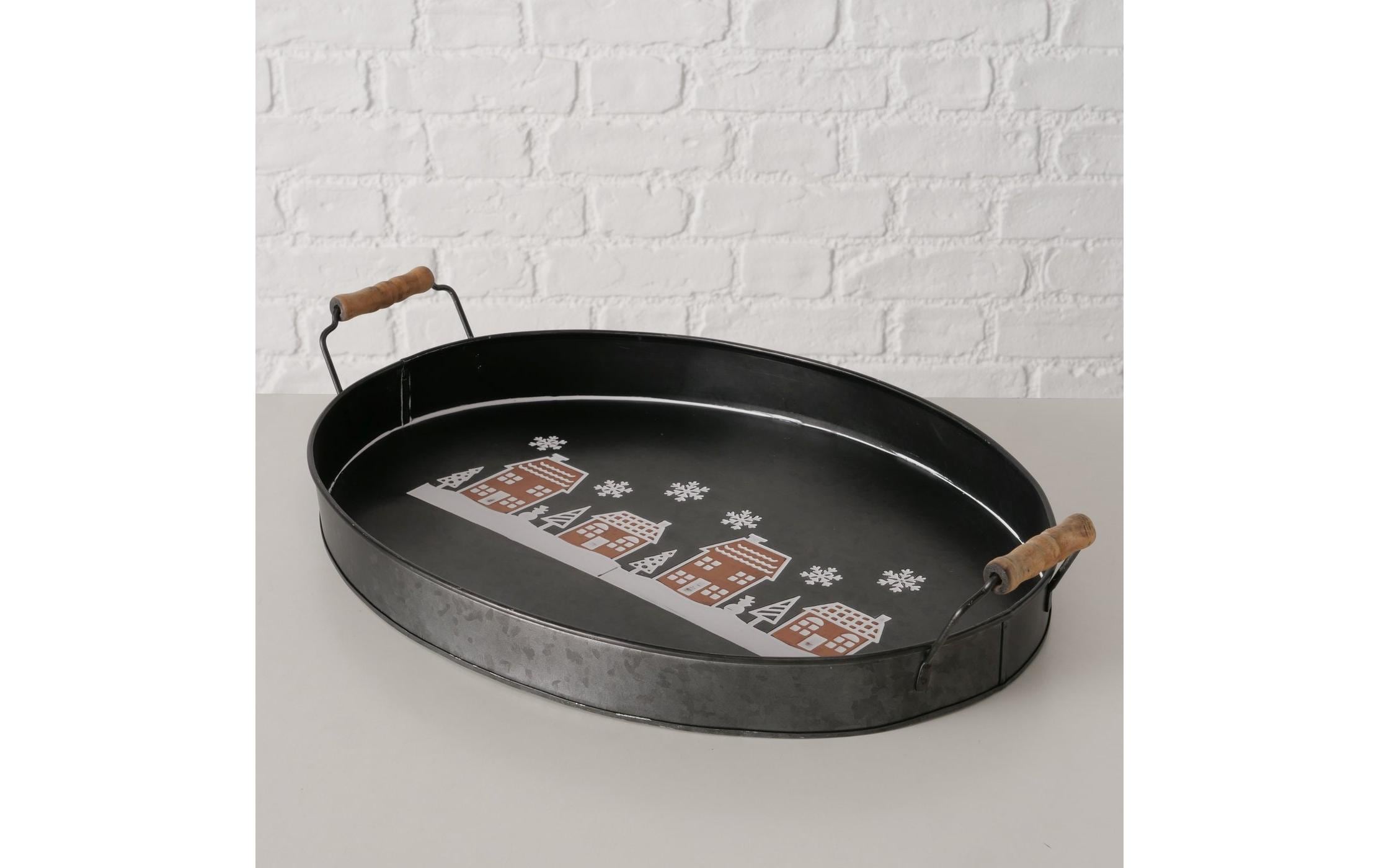 Boltze Servierplatte Helski Metall, 49 x 9 cm